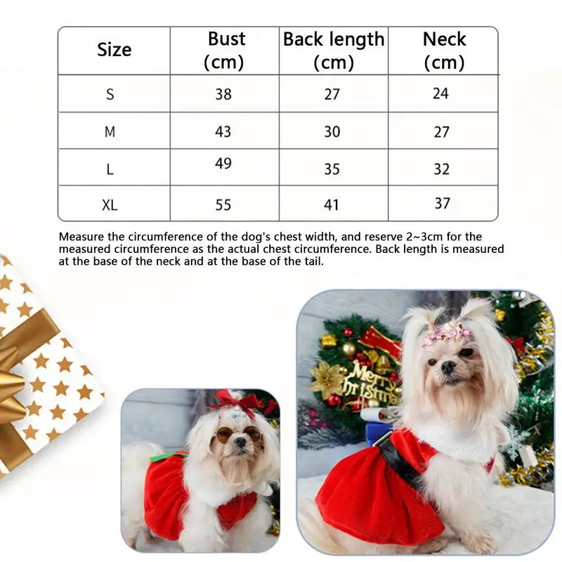 Christmas Dog Dresses For Small Dogs Clothes Winter Christmas Cosplay Dogs Pet Dress Fancy Princess Puppy Dress Bichon Spitz