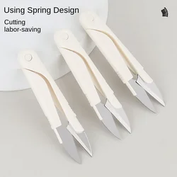 U-shaped Round Head Spring Sewing Hand-made Small Scissors Household Portable Stainless Steel Thread Repair Scissors #3986