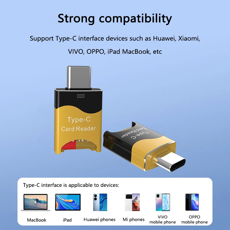 OTG Type C To Micro-SD TF Adapter Cardreader High Speed Card Reader Smart Memory Card Reader For Huawei Samsung Laptop