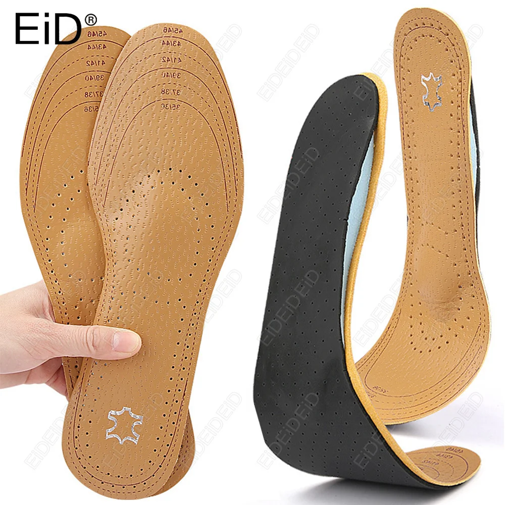 

EID 1/2 Pairs Leather Orthotic Insole Premium Flat Feet Arch Support Orthopedic Shoes Sole Correction OX Leg insoles man women