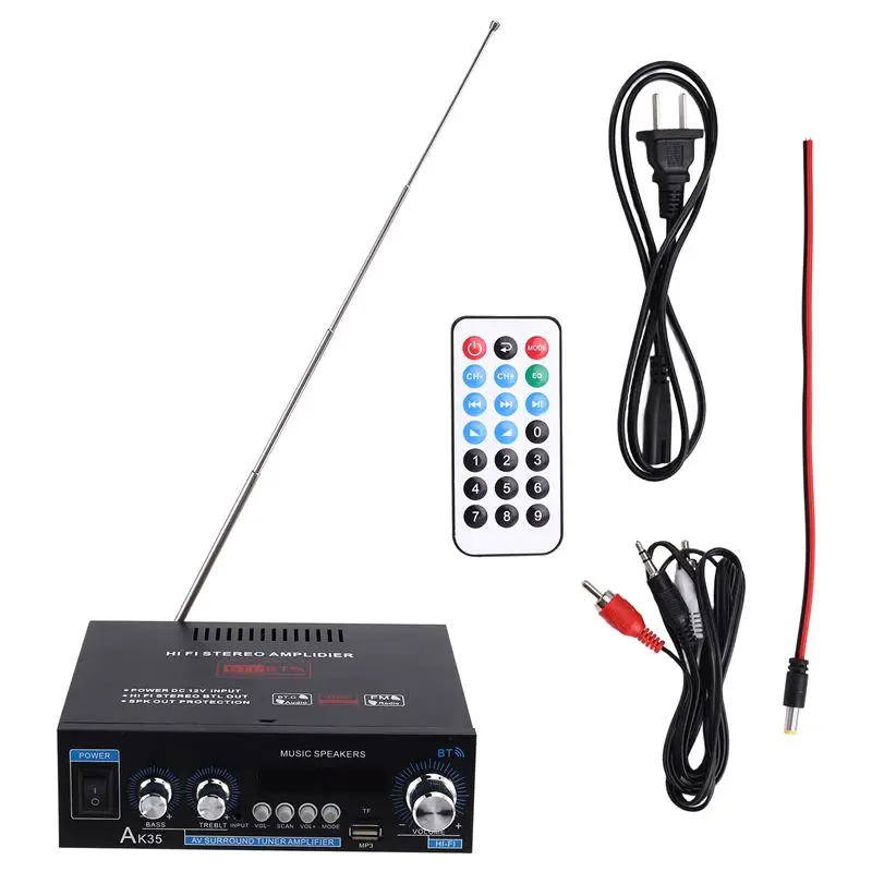 New Arrivals-Hifi FM Bluetooth Speaker AMP 800W Digital Amplifier Bass Audio Power Subwoofer For Car Boat For Caravan US Plug AK