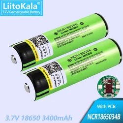 新しいliitokala 18650 3400mahバッテリ3.7vリチウムイオンrechargebaleバッテリーpcb保護