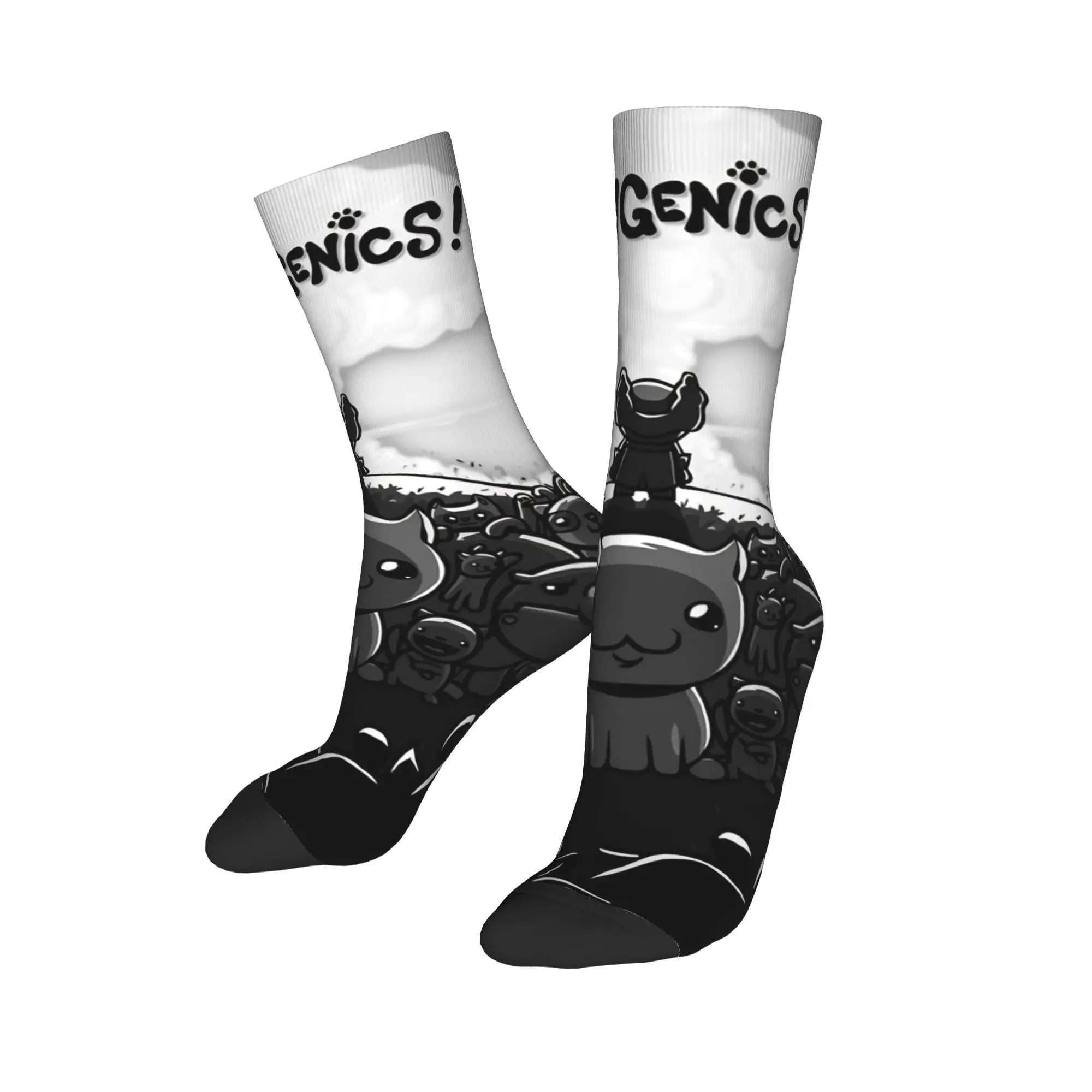 

Happy Funny Men's Socks Hip Hop Mewgenics Cartoon Animal Sock Polyester Sport Women's Socks Spring Summer Autumn Winter