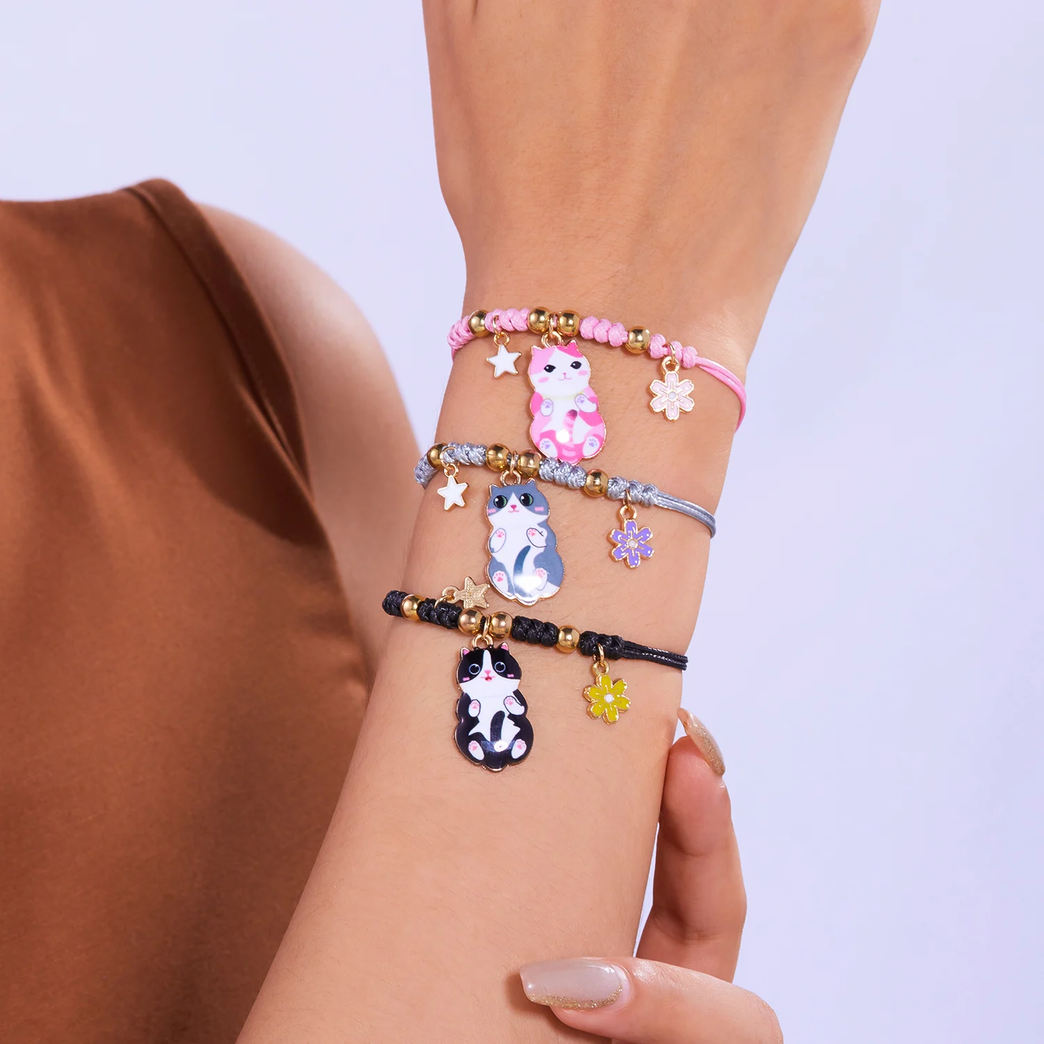 South Korea's New Cute Cartoon Animal Cat Bracelet Male And Female Children Fashion Charm Student Friendship Lucky Jewelry