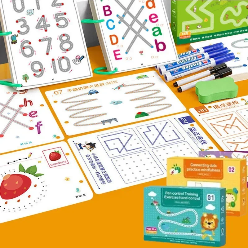 Crianças montessori desenho brinquedo caneta controle treinamento cor forma matemática jogo conjunto criança atividades de aprendizagem brinquedo educativo