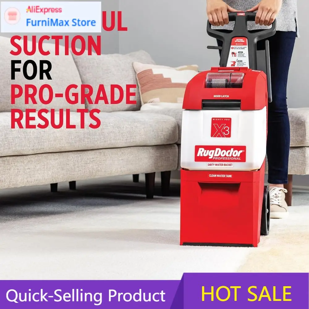 

Популярное и мощное средство для чистки красных ковров с вибрационной щеткой для глубокой очистки и удаления грязи и пятен, 48 унций.