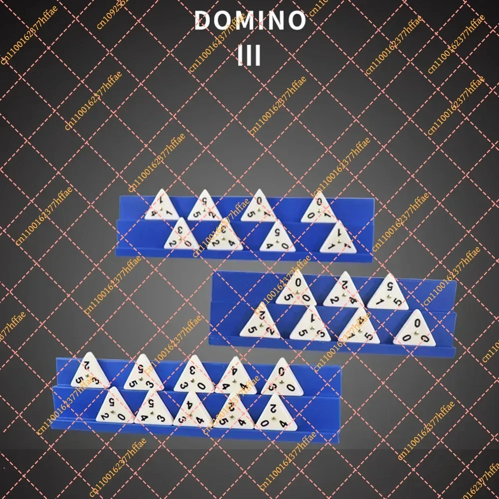 melamine triangular domino set, 56 pcs tiles with brass spinners and 4 plastic stands, 2-4 kid player