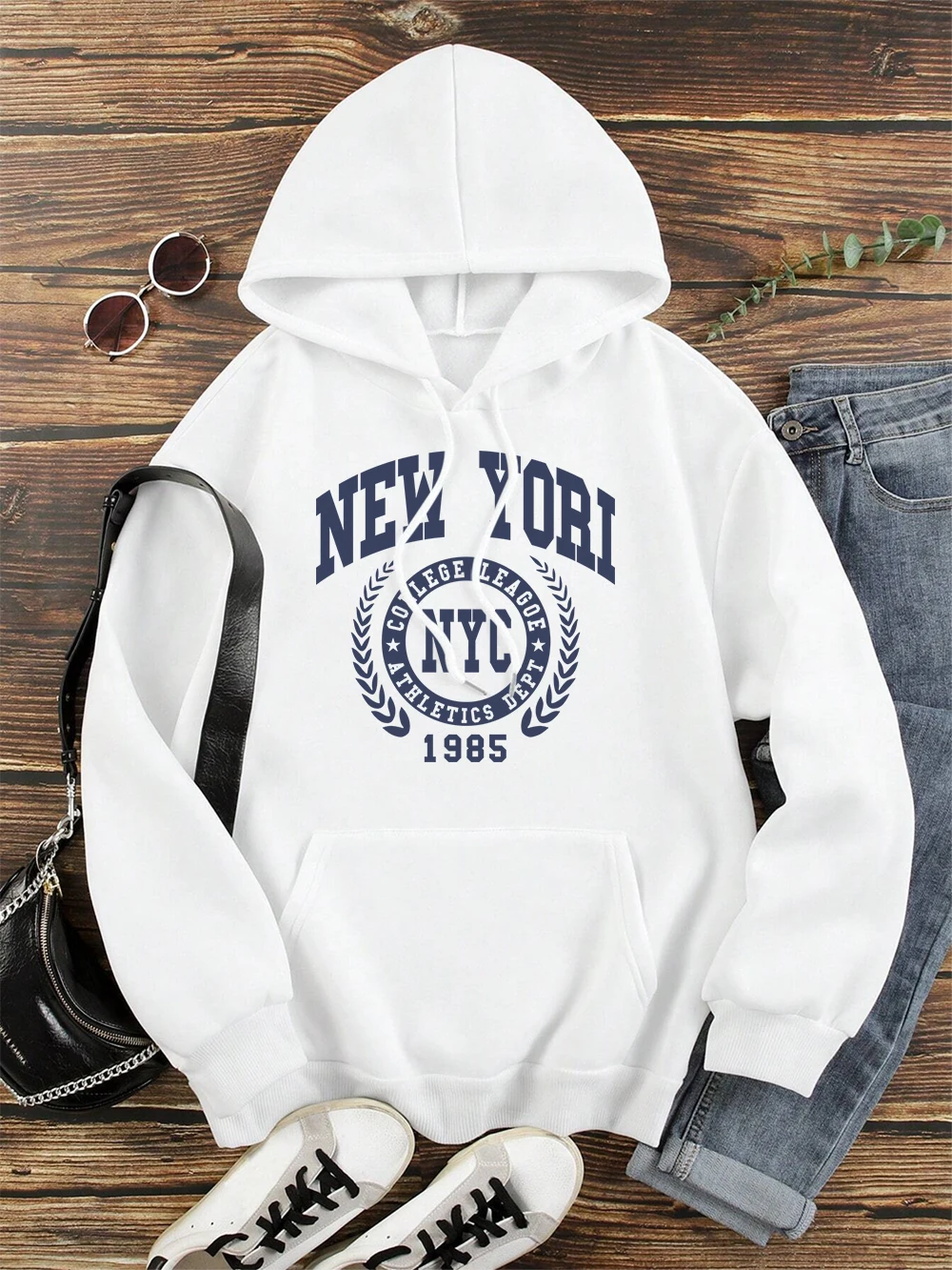 New Yori Nyc 1985 City Graphic Sweatshirt Men Women Autumn Fleece Hoodie Cute Crewneck Hoody Fashion O-Neck Clothes Couple