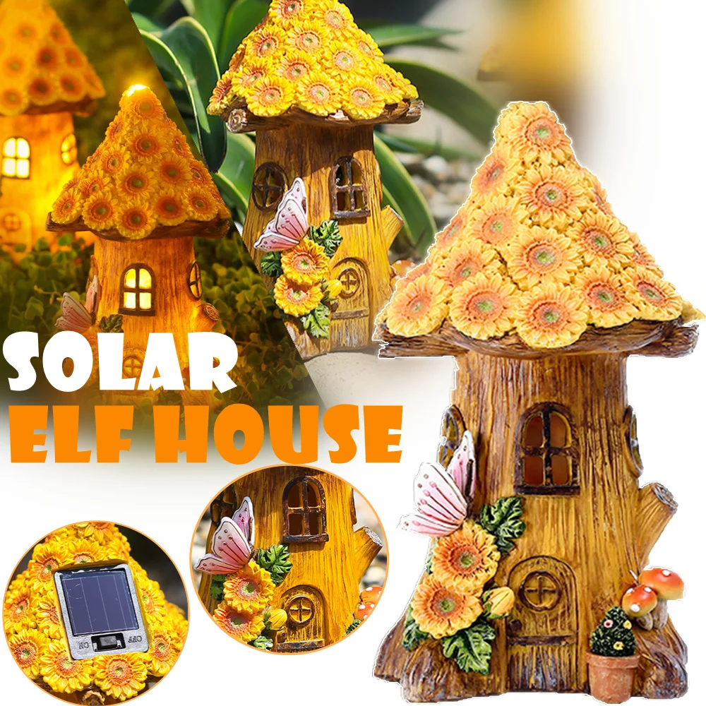 

Solar Led Tree House Outside Garden Lawn Light Waterproof Solar Flowers Pathway Light For Patio Yard Wedding Holiday Decoration