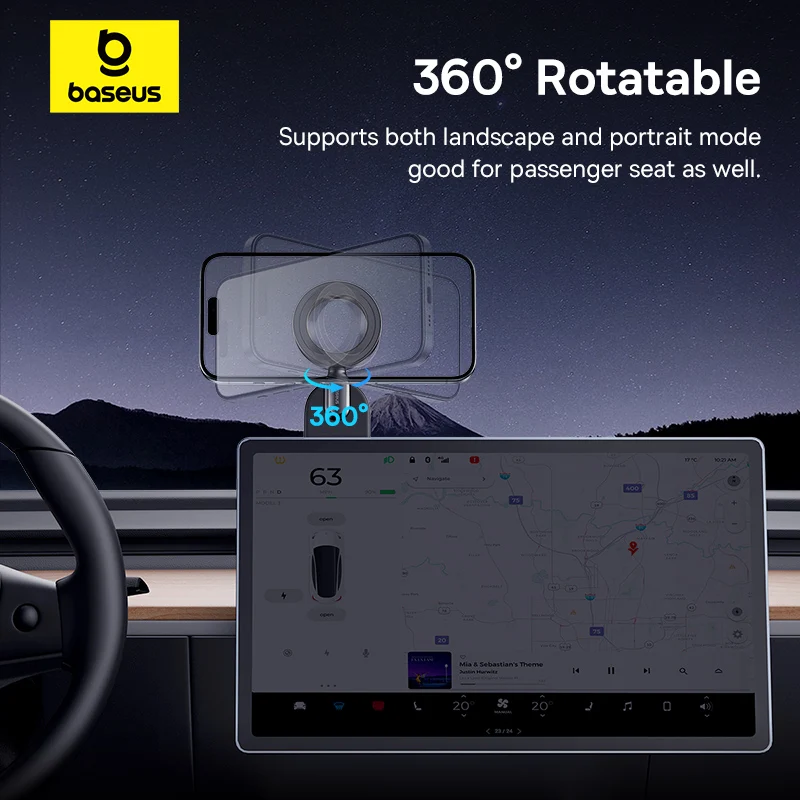 Baseus Magnetic Holder Car Phone Holder Stand Foldable Telephone Support Mount for Iphone 12 13 14 Pro Max For Samsung S23