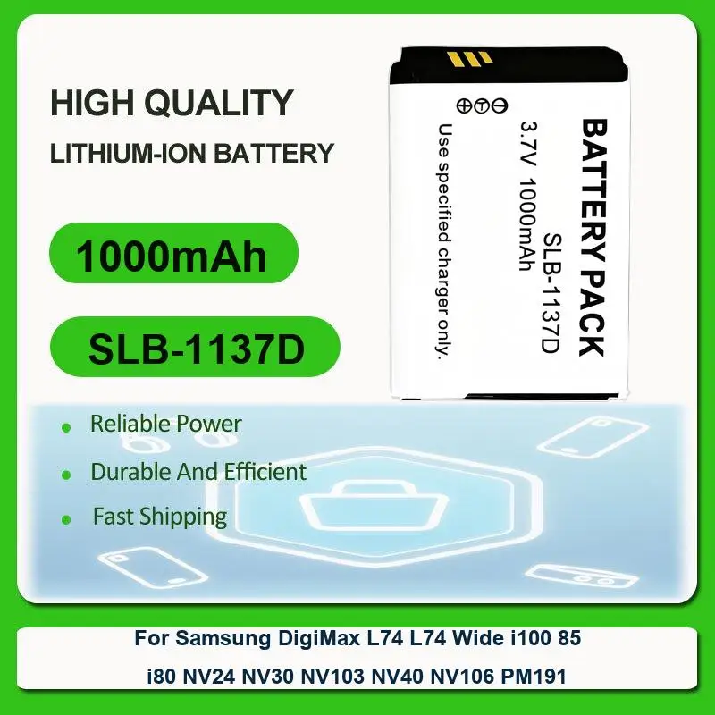 Battery For Samsung VP-DC175 VP-DC565 VP-DC575 SC-D357 DigiMax L74 Wide i100 85 i80 NV24 NV30 NV103 NV40 NV106 PM191