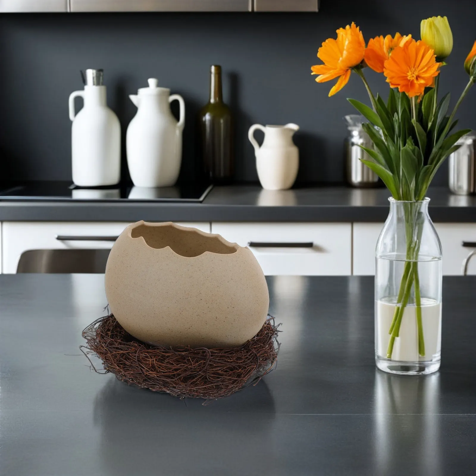 

Eggshell Bowl Set Eco Friendly Biodegradable Natural Fiber Lightweight Kitchen Dining Accessories Food Safe Reusable Dishwasher