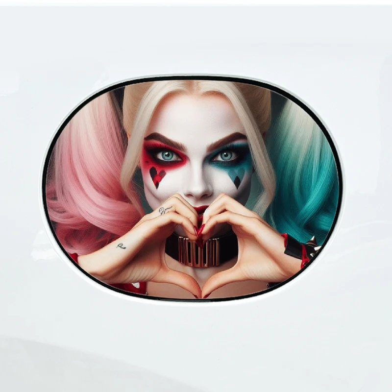 1PC/2PCS Clown Couple Car Stickers Waterproof DIY Auto Fuel Tank Cap Vinyl Decals Fashion Styling Durable Sunscreen Decoration