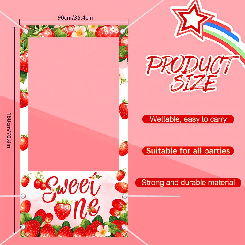 Strawberry Photo Booth Photo Frame Props Suitable For Birthday Party Photography Children\'s Birthday Party Decoration