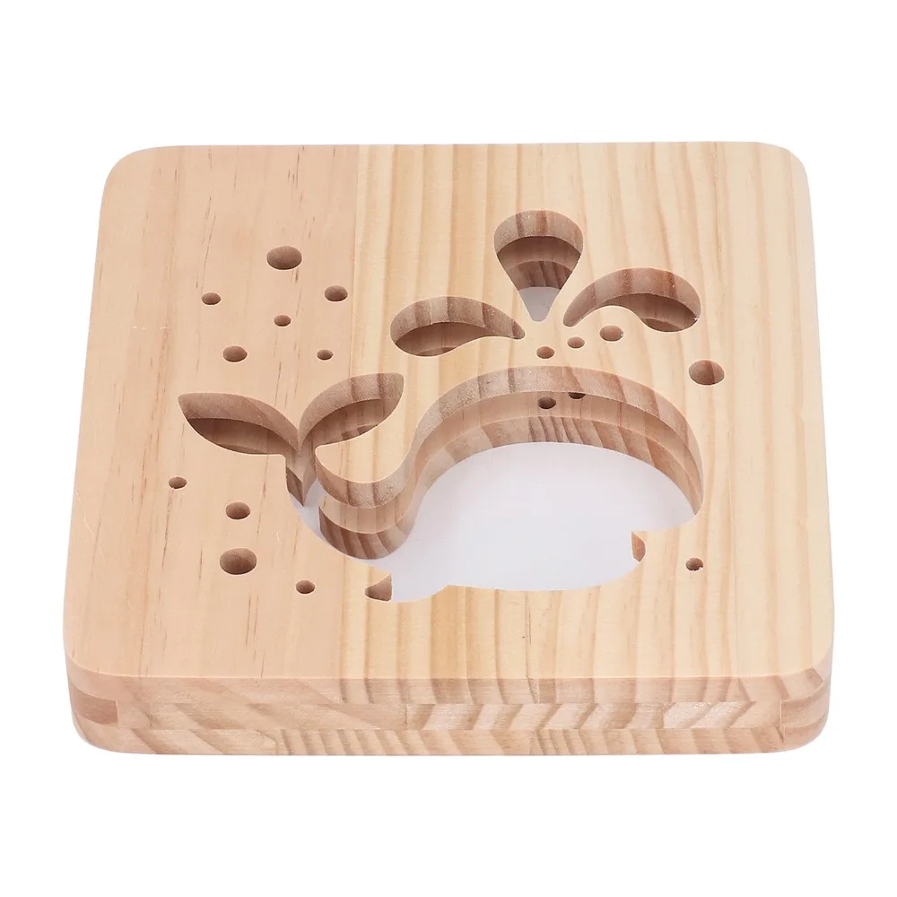 Cute 3D Wooden 3D Lamp Whale Pattern LED 3D Wood Light Warm White Light 18.7*18.7*3cm Carving Pattern LED Night Light Gift Novel
