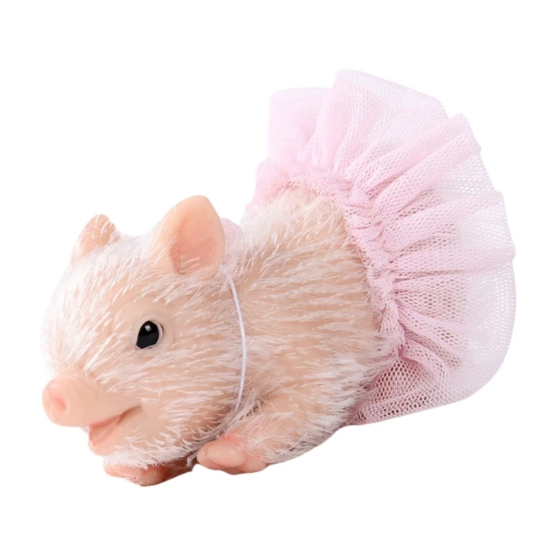 Realistic Porket Animal Dolls Toy Kids Collectible Life Like Piggy Pet Raise Toy