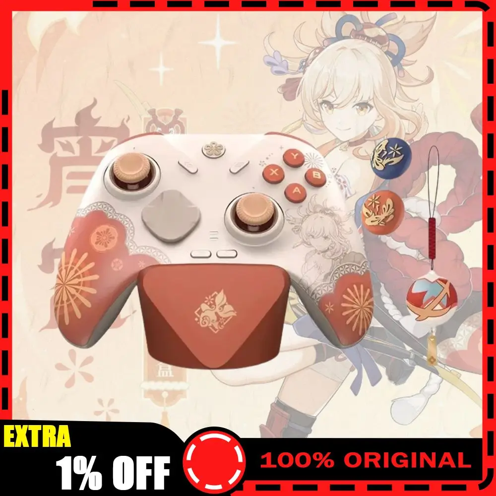 

New MiHoYo Genshin Yoimiya GamePad Impact Wireless Game Controller Gift Box Set Charging Applies Joystick PC Gift Cosplay Prop