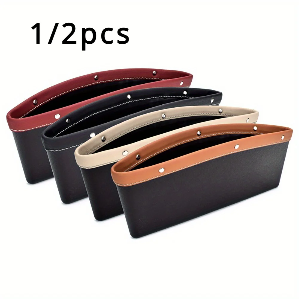 

1/2PCS Black Car Organizer Storage Bag PU Leather Material