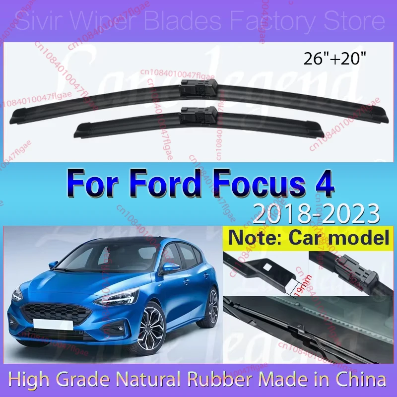 

For Ford Focus 4 2018 - 2023 2022 MK4 Car Wiper LHD Front Wiper Blades Windshield Windscreen Window Car Rain Brushes 26''+20''
