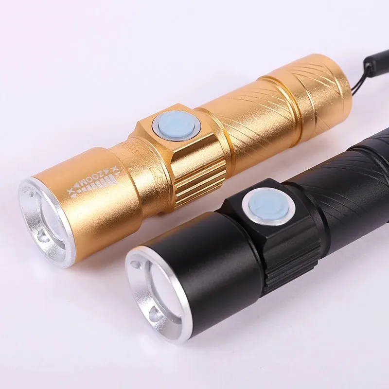 Portable USB power LED flash mini flashlight rechargeable flashlight flash bicycle pocket zoom lamp built-in Battery Q5