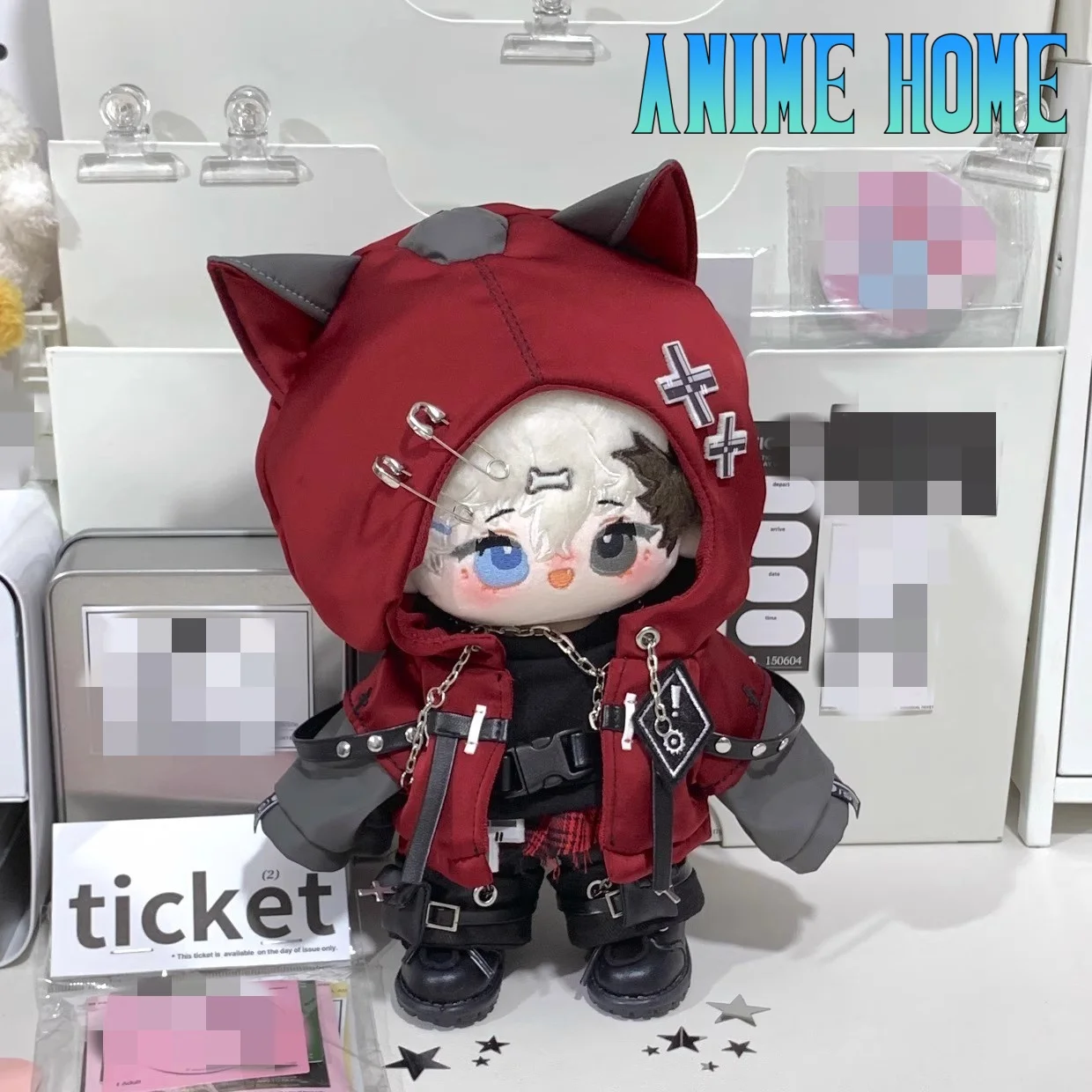 

Original Fashion Handsome Gray Red Dark Wolf Suit For 20cm 30cm Doll Toy Costume Clothes Dress Up Cosplay Gift Cute D