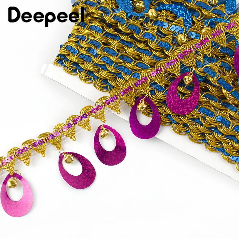 4Meters 6cm Sequins Tassel Lace Trims Bag Clothes Dress Decorative Braid Fringe Ribbon DIY Sewing Material Crafts Accessories