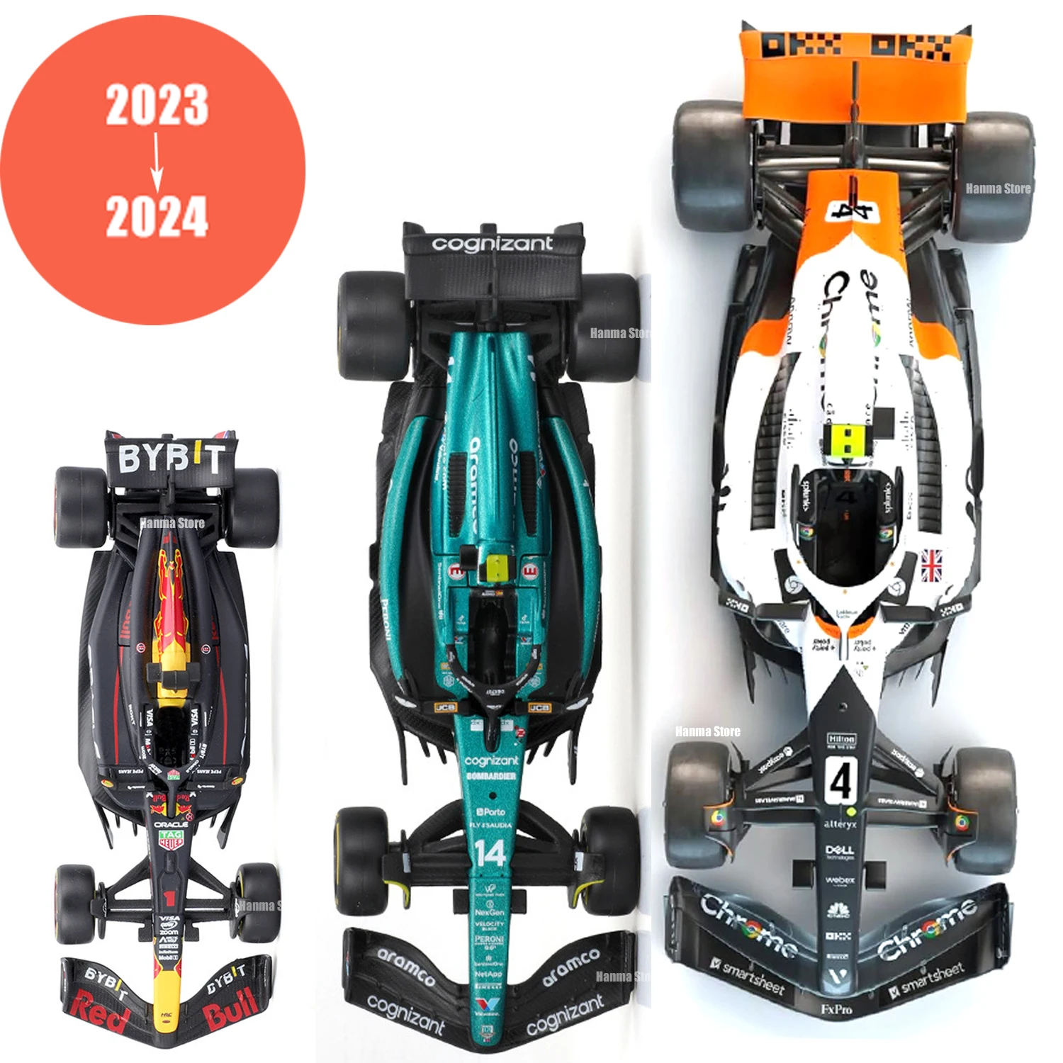 Bburago 1:43 2024 RB20 SF24 W14 W13 SF23 LV MCL60 RB19 MCL38 W15 F1 Racing Formula Car Static Simulation Diecast Alloy Model Car