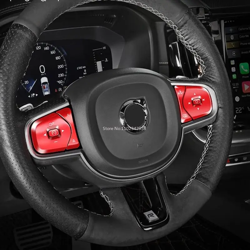 For Volvo XC60 S90 XC90 S60 2016 2017 2018 2019 2020 2021 Car Styling Steering Wheel Buttons Sequins Decoration Cover Trims