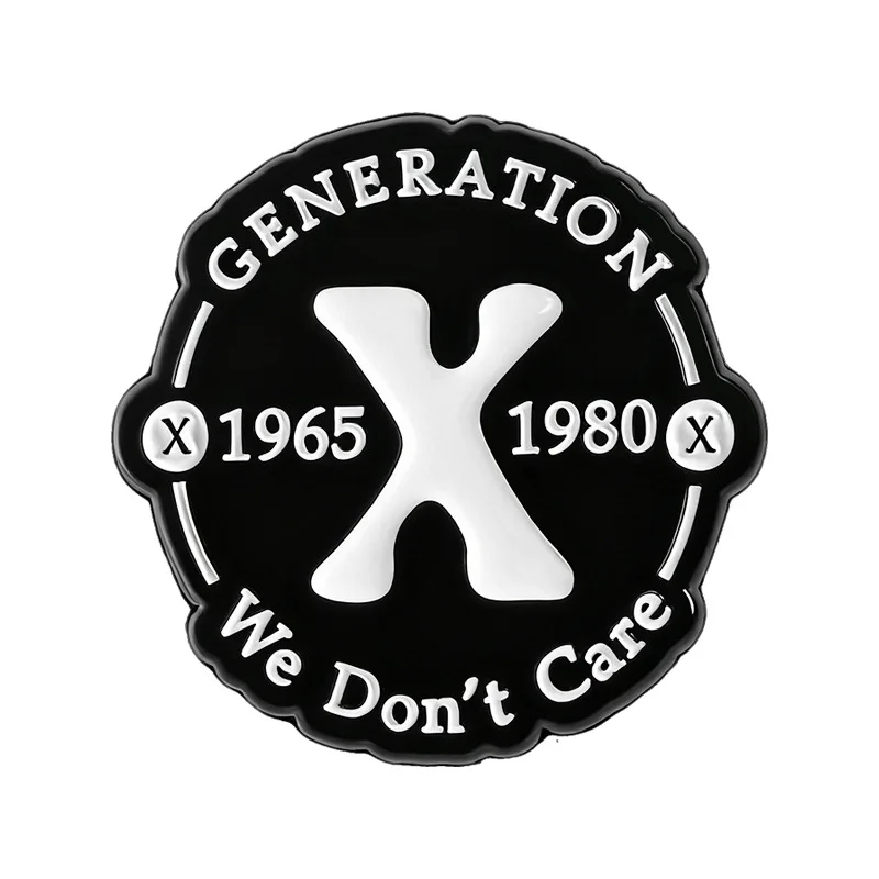 Generation X 1965-1980 Enamel Pin Quotation Brooch Pins Lapel Pin Badge on Backpack Clothing Accessories Vintage Jewelry Unique