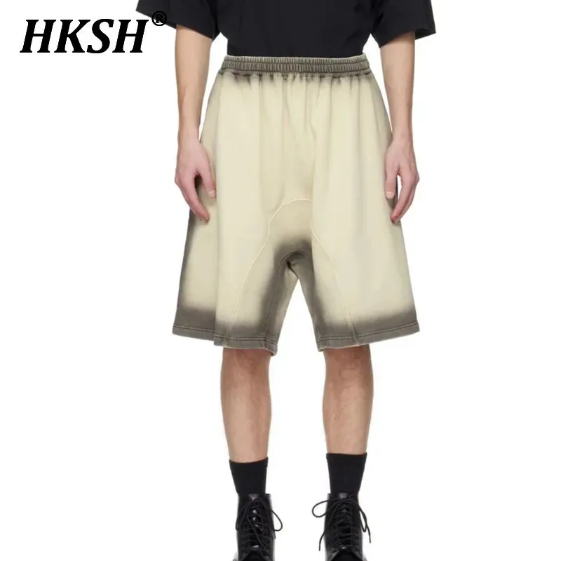 HKSH Summer New Men's Tide Chic Shorts Gradient Dark Women Streetwear Fashion Ins Casual Half Length Pants Niche Capris HK2153