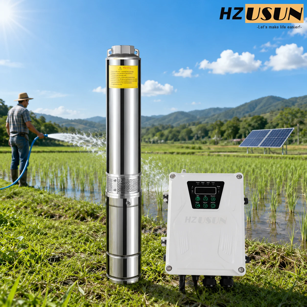 Bomba de Agua de Alta Presión con Energía Solar, Bomba Solar para Pozo Profundo, Sistema de Riego Agrícola, Kit de Bomba Sumergible para Pozo Profundo