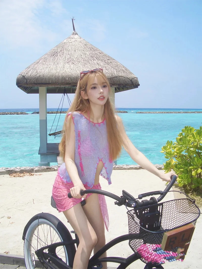 Costume da bagno bikini sexy da donna, set separato modellante con arricciatura per seno piccolo, ideale per spa termali e nuoto