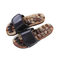Acupressuur Massage Slippers met Natuursteen, Therapeutische Reflexologie Sandalen voor Voet Acupunt Massage Shiatsu Boog Pijn