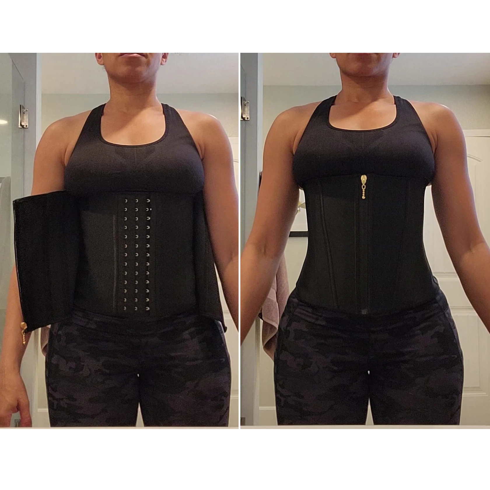 XS Hourglass Latex Corset Waist Trainer Girdle Body Shaper High Compression Slim Waist Tummy With Zipper Steel Bone Back Support