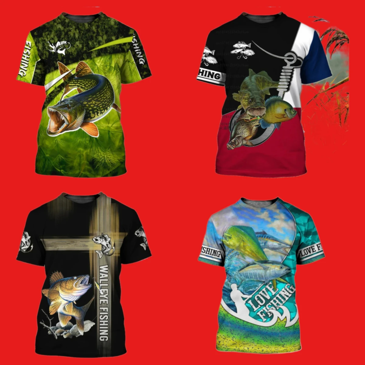 

New Men's T-Shirts Short Sleeve Tops Summer Clothing Fishing Graphic Shirts Men Dress Streetwear O-Neck Pullovers 5XL Tee