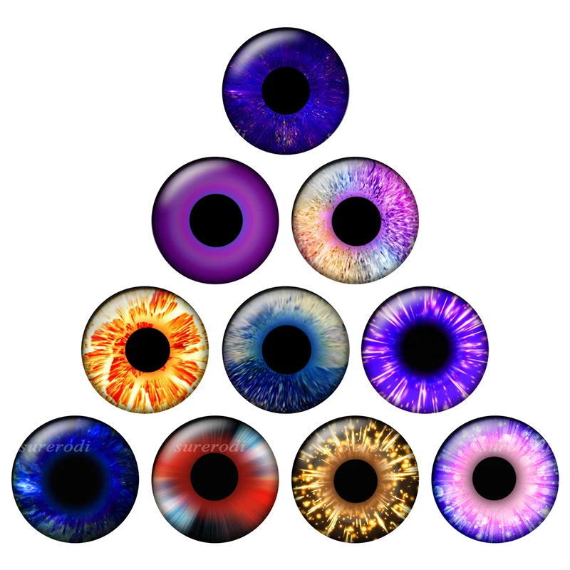 

12 Pairs/bag 14mm Super Thin Glass Eyes Chips for DIY Toy Doll Eye Handmade Crafts BH169