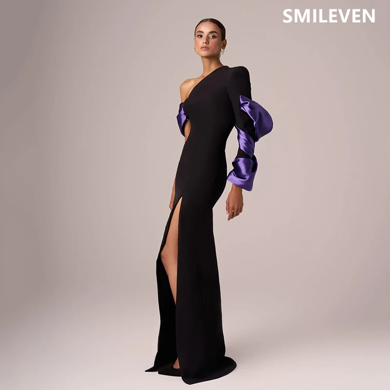 

Smileven Mermaid One Shoulder Pure Desire Prom Dresses Sexy Side Split Tea-Length Party Evening Dress Gift Customized 2025