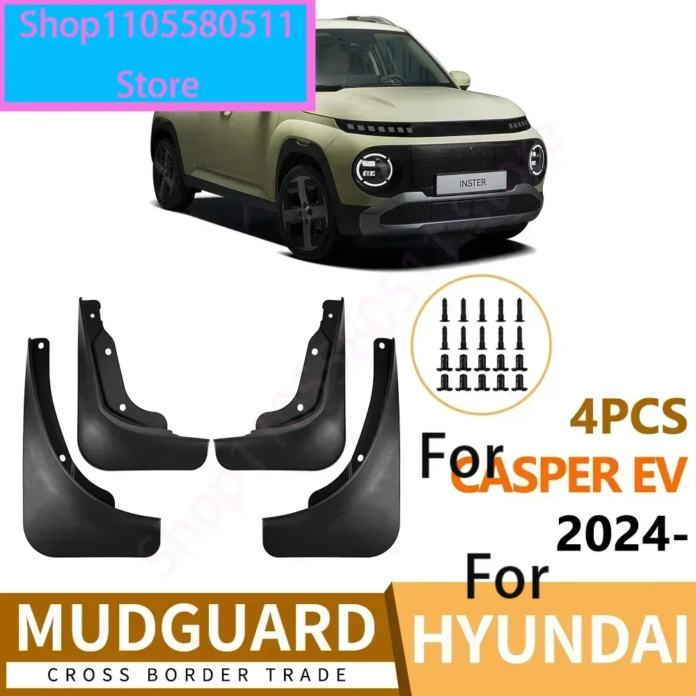 Guardabarros para Hyundai CASPER EV 2024 2025, Protectores contra Salpicaduras, Guardafangos Delanteros y Traseros