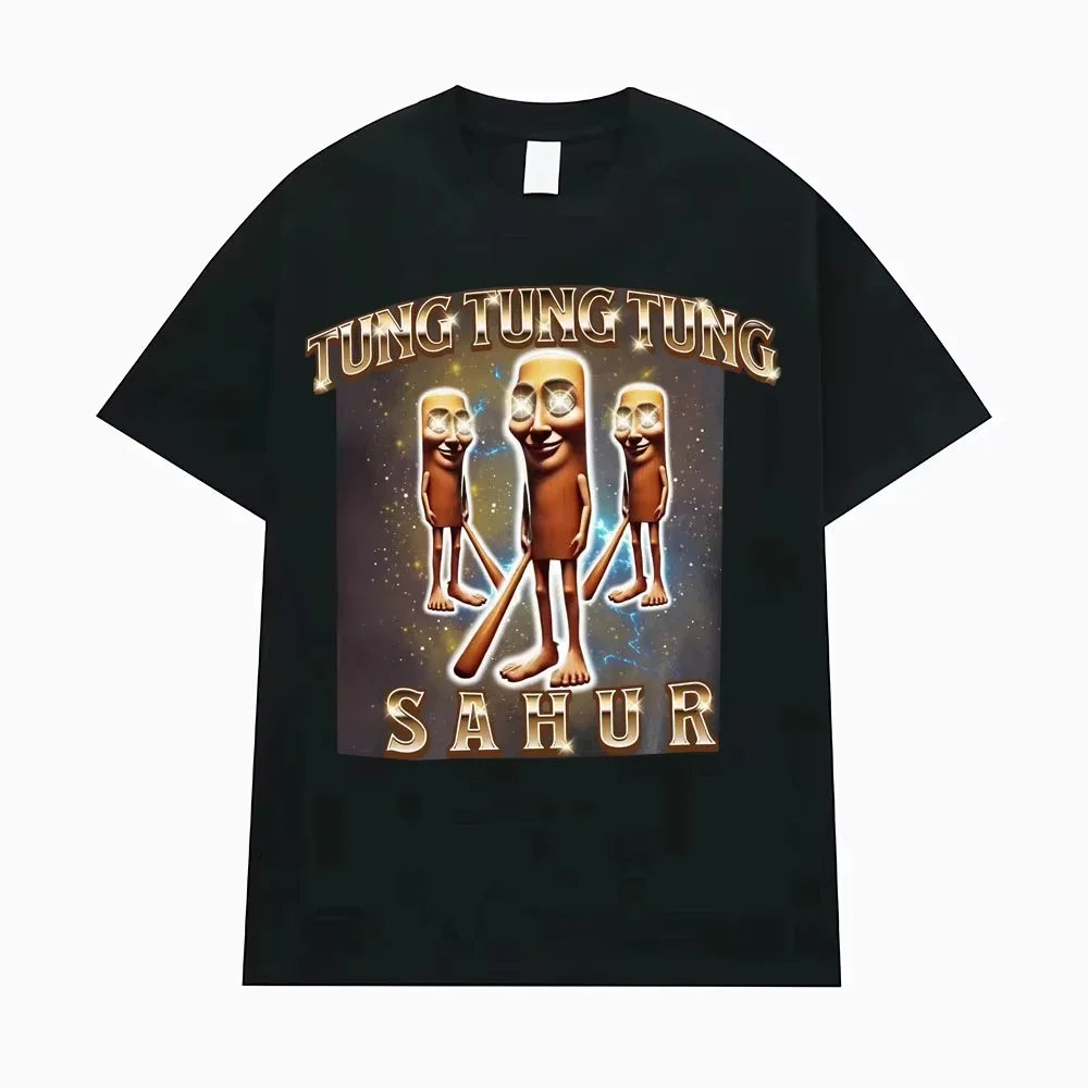 

Summer fashion men's T-shirt (DOMIO) Tung Tung Tung Sahur Humorous baseball bat print T-shirt for men humorous style Pure cottot