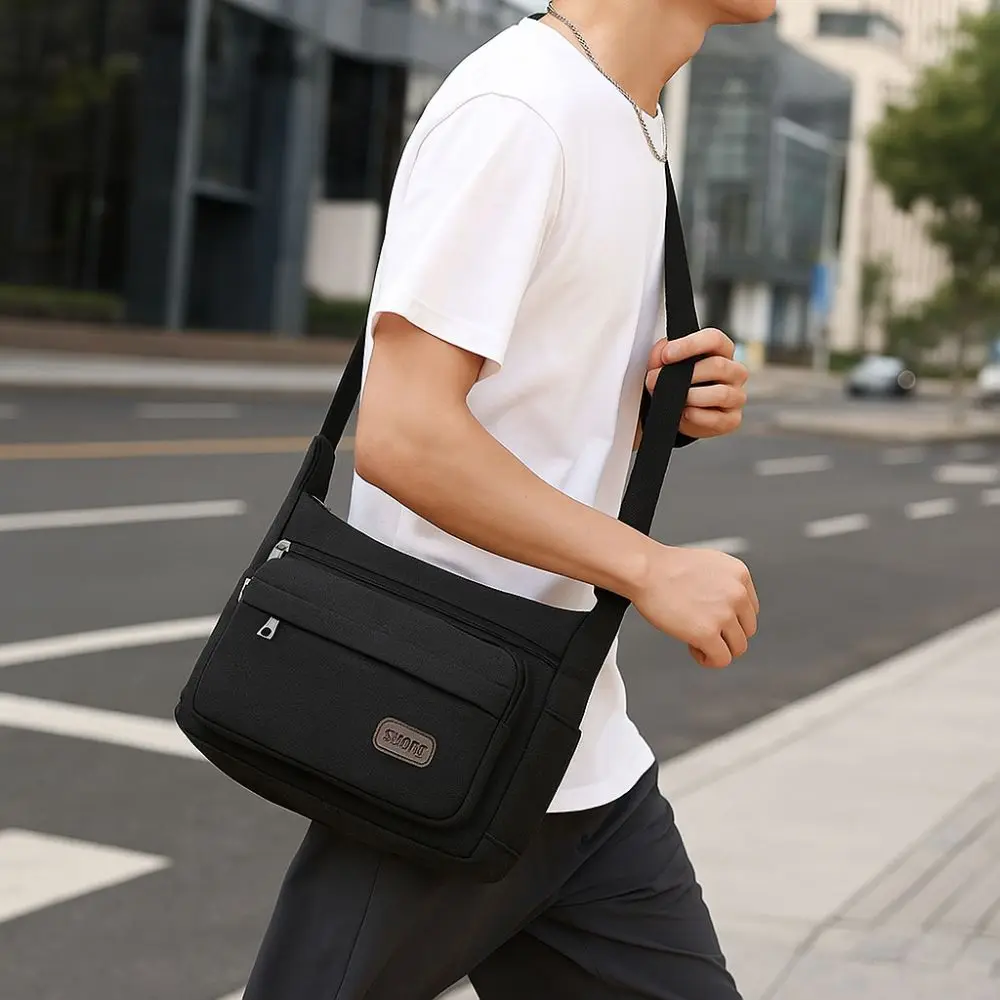 

Fashion Large Capacity Canvas Shoulder Bag Durable Wear-resistant Messenger Bag Multi-compartment Travel Bag Outdoor