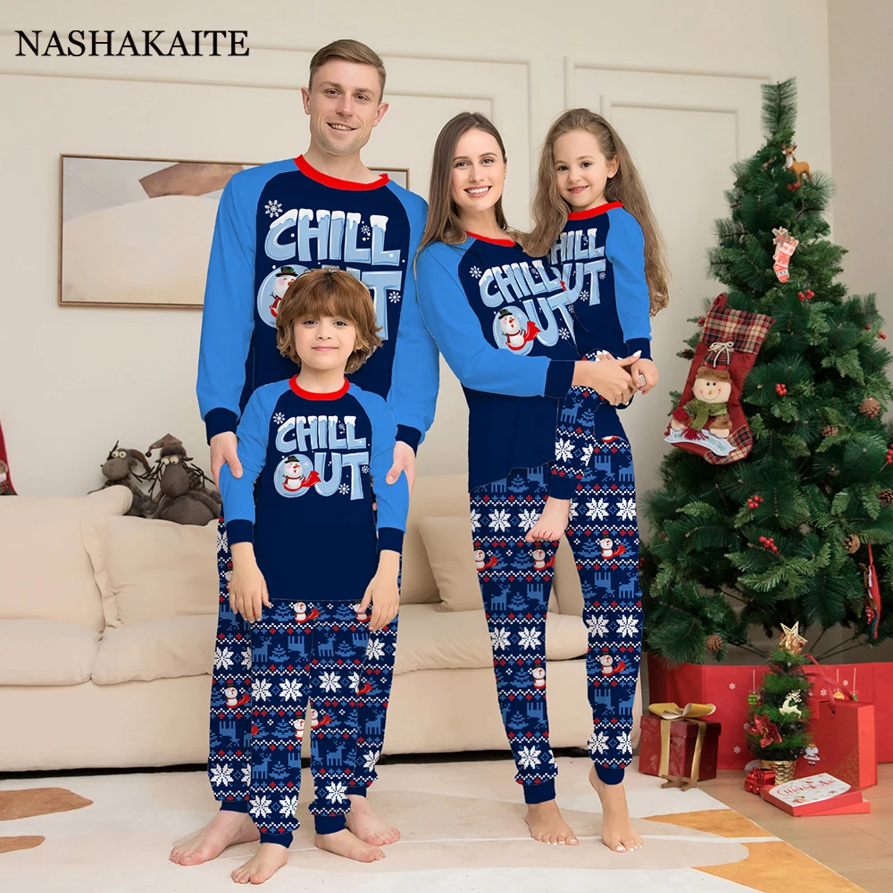 

Christmas Family Matching Pajamas Set Mother Father Kids snowman Print Clothes Baby Rompers Family Look Sleepwear Xmas Gift