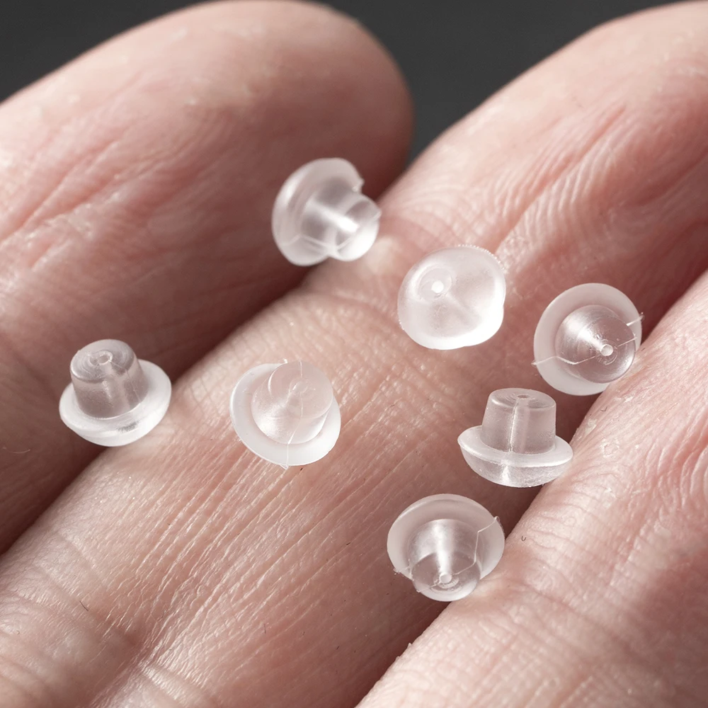 Invisible Clear Plastic Earrings, Sensitive Ears