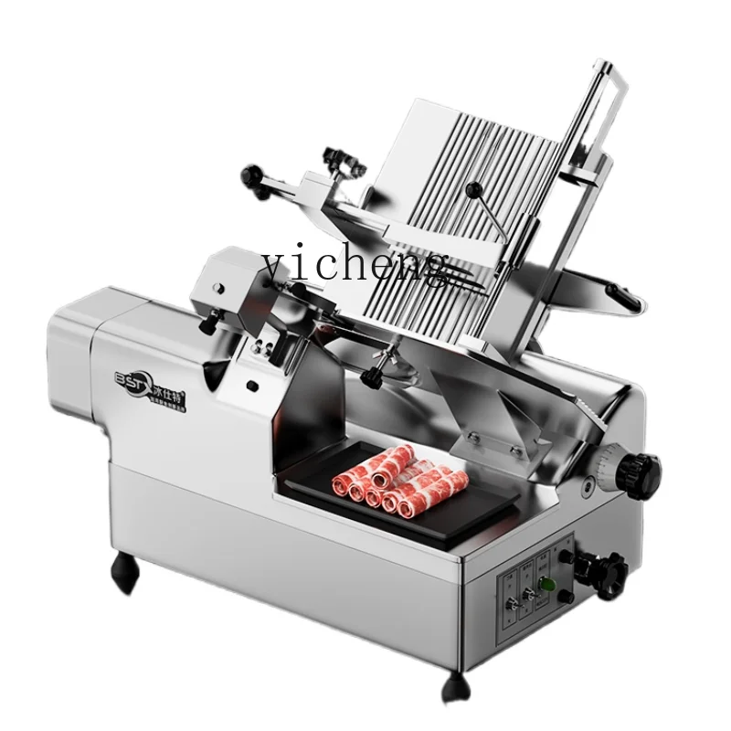 XL Meat Slicer Commercial Electric Automatic Beef Roll Frozen Meat Semi-automatic Meat Slicing Flaking Slicer