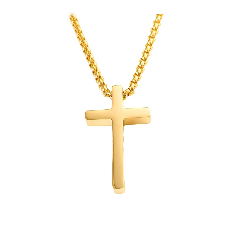 Stainless Steel Cross Necklace Hip-Hop Luxury Men and Women Fashion New Jewelry Choker Sweater Pendant Chain Necklaces