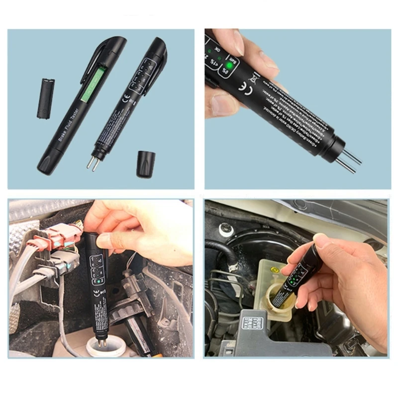 Portable Brake Fluid Tester with 5 LED Indicators DOT 3 DOT 4 DOT 5.1 Brake Fluid Liquid Tester Pen for Check Engine