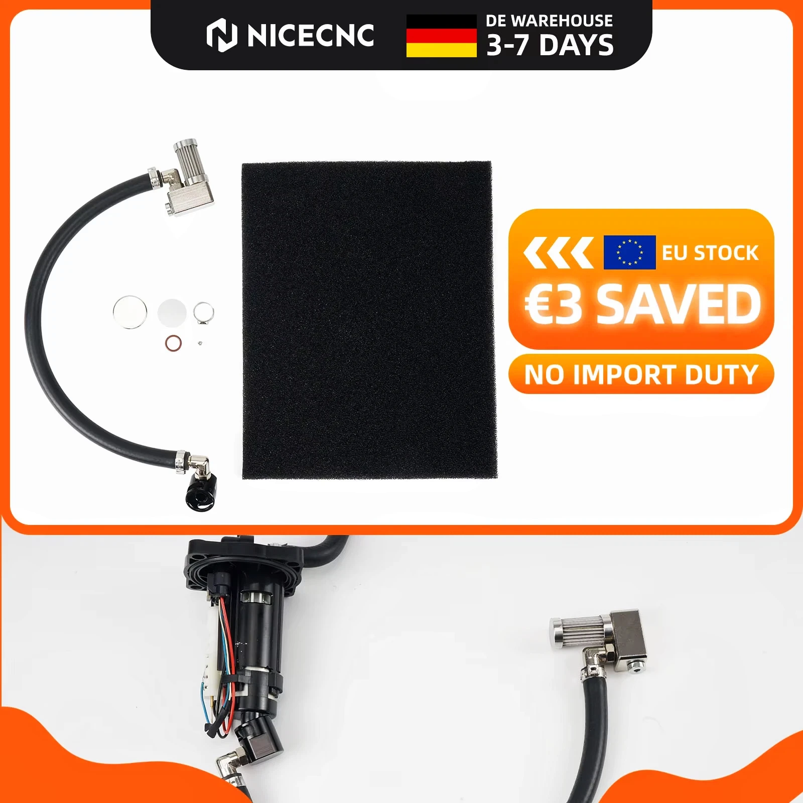 Image of (EU-Lager) NICECNC Für Husqvarna 2026 2025 2024 TE 300 FE 501 FE 450 350 300 250 150 125 TC FC TX FX TE Kraftstofftank-Verlängerungsrohr Kraftstoff-Transfer-Kit
