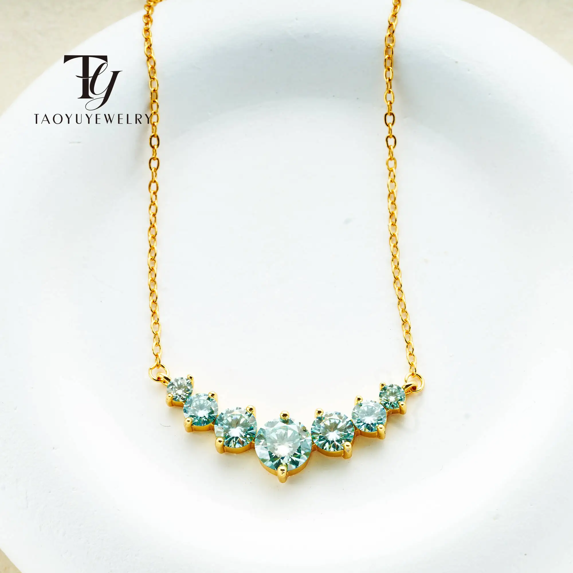 Real 2.8 Carat Bluegreen Color Moissanite Pendant Necklace For Women S925 Silver Lab Diamond Chain Necklaces Fine Jewelry Gift