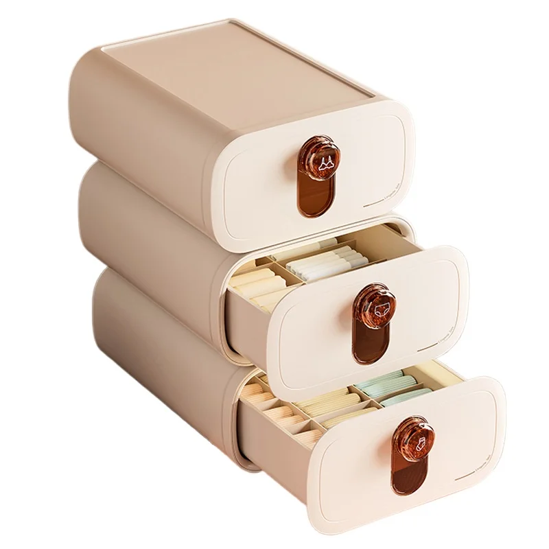 Stackable Underwear Storage Box, 3-in-1 Drawer Organizer for Socks, Panties & Lingerie