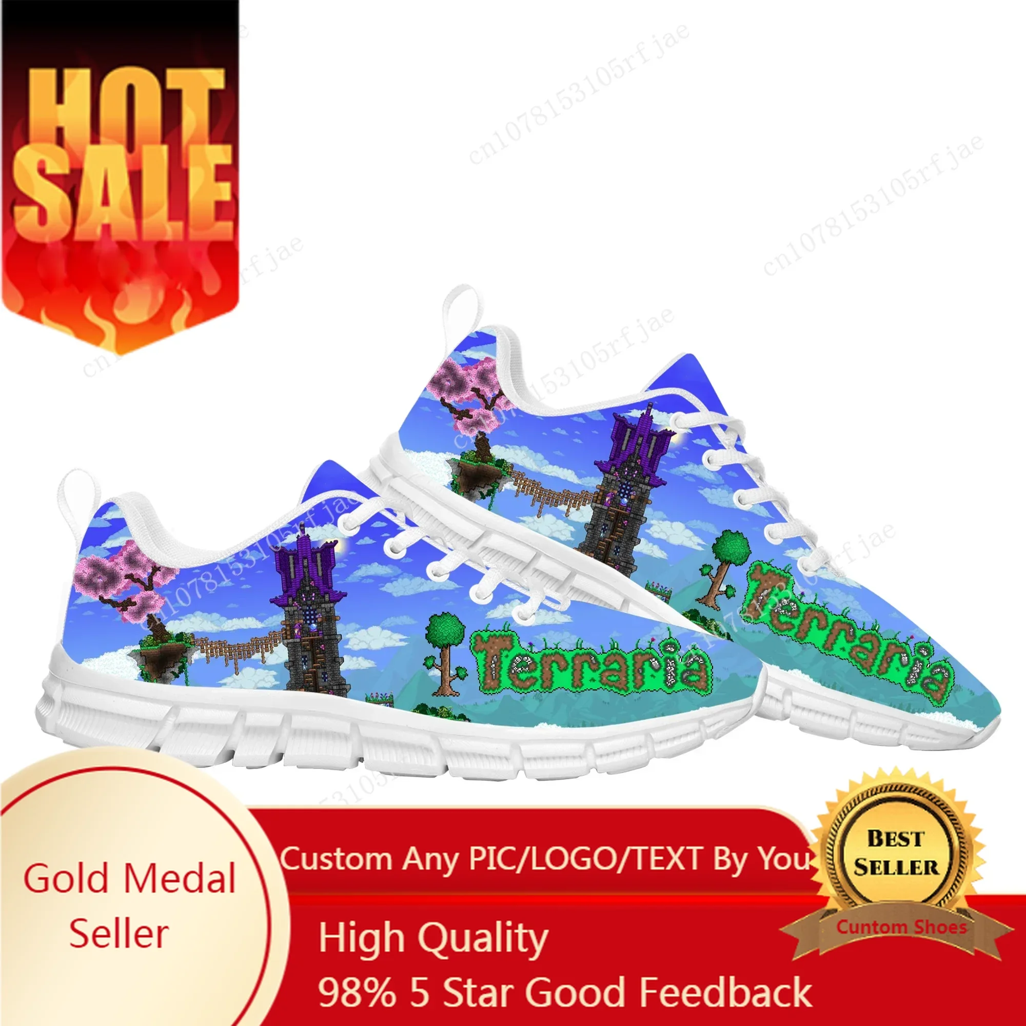 Terraria Sports Shoes Hot Cartoon Game Mens Womens Teenager Adult Sneaker Tailor Made Couple Built Shoes