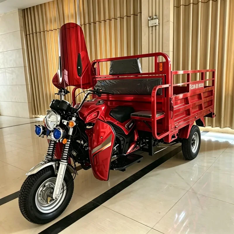 for Export Fuel Tricycle Heavy Duty Thickened Steel Plate Load Climbing Farm Cargo Three Wheel Vehicle for Household Goods